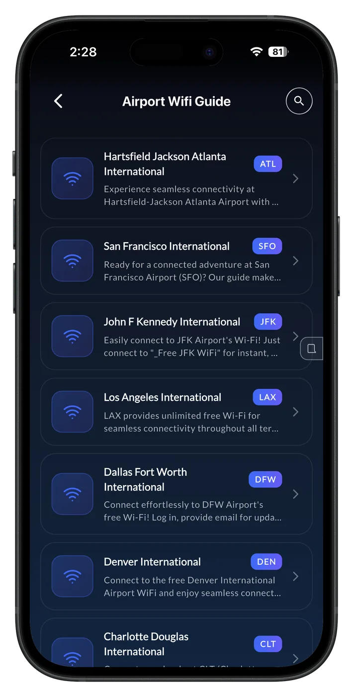 Airport Wi-Fi Guide